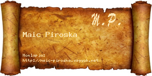 Maic Piroska névjegykártya